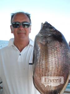 Alonso con un sargazo pescado en el barco Maregalia 1º, sent by: Buenas pescatas, pero sensatas. (Not registered)