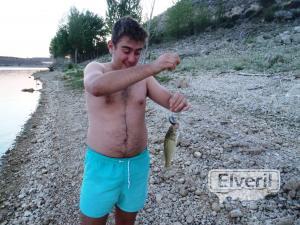 Pescador que pesca un pez, pescador es, enviado por: Administrador